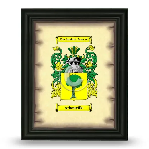 Arbouville Coat of Arms Framed - Black