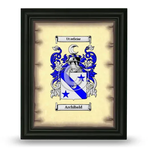 Archibald Coat of Arms Framed - Black