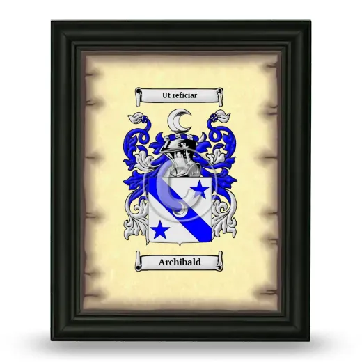 Archibald Coat of Arms Framed - Black