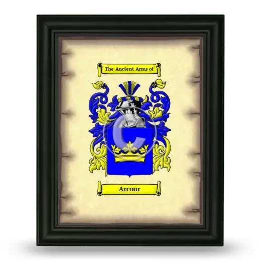 Arcour Coat of Arms Framed - Black
