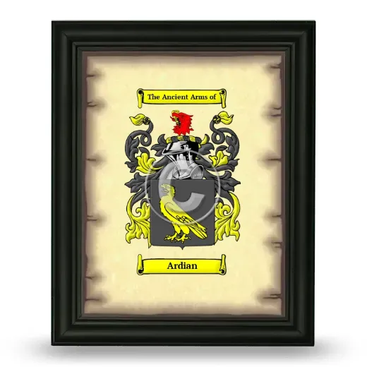 Ardian Coat of Arms Framed - Black