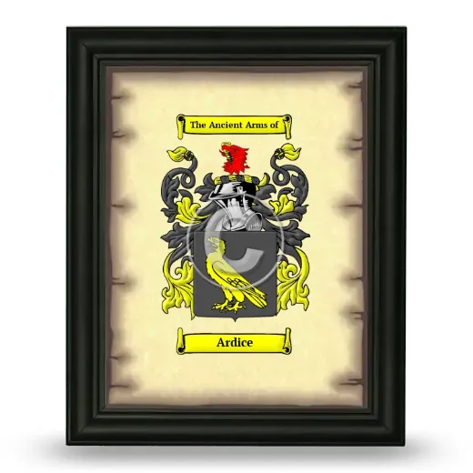 Ardice Coat of Arms Framed - Black