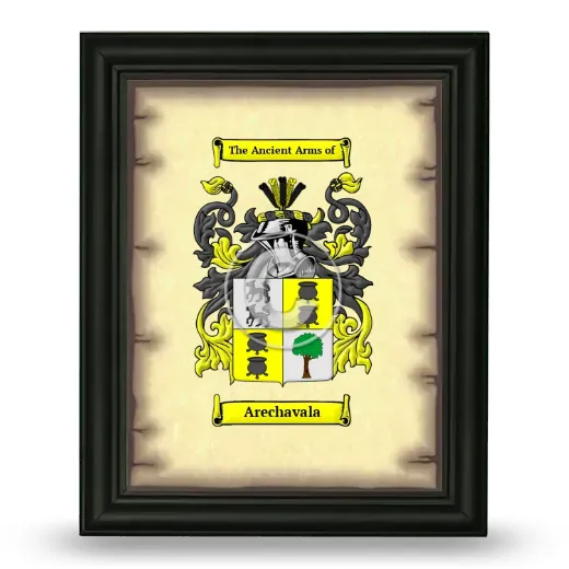 Arechavala Coat of Arms Framed - Black