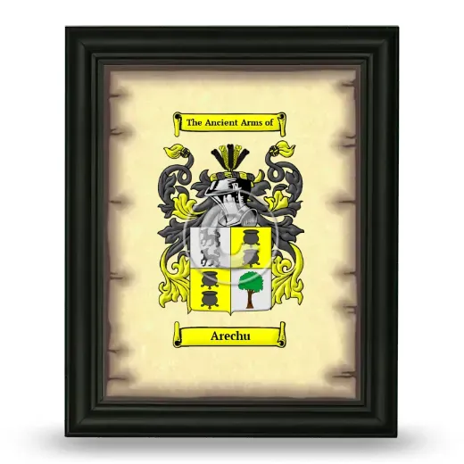 Arechu Coat of Arms Framed - Black