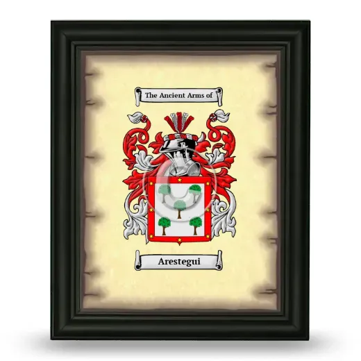 Arestegui Coat of Arms Framed - Black
