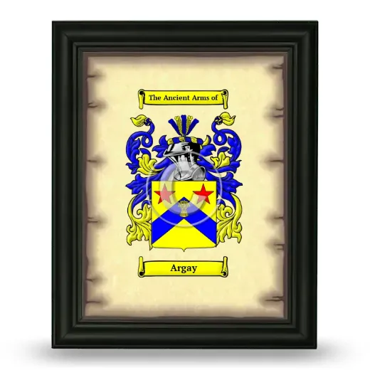 Argay Coat of Arms Framed - Black