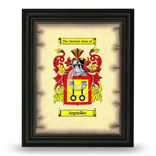 Arguelles Coat of Arms Framed - Black