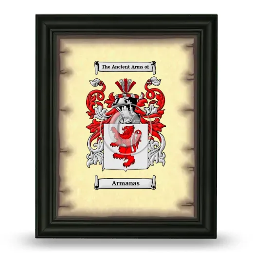 Armanas Coat of Arms Framed - Black