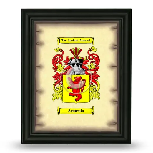 Armenia Coat of Arms Framed - Black
