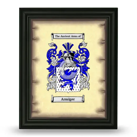 Armiger Coat of Arms Framed - Black