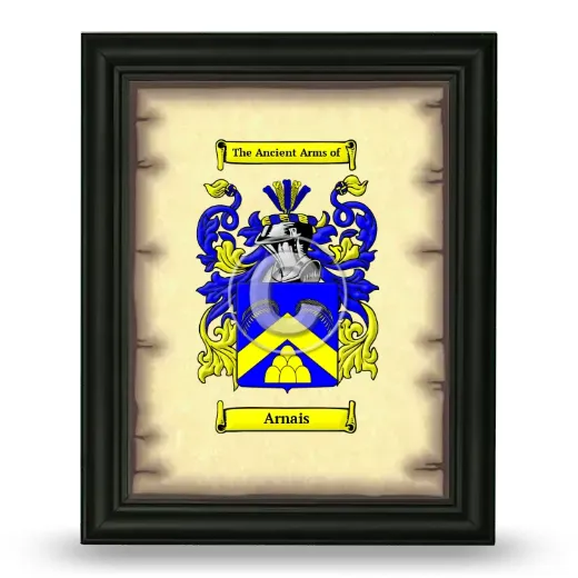 Arnais Coat of Arms Framed - Black
