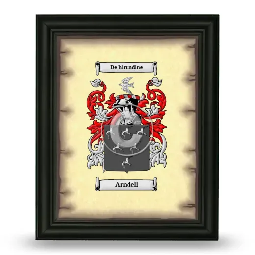 Arndell Coat of Arms Framed - Black