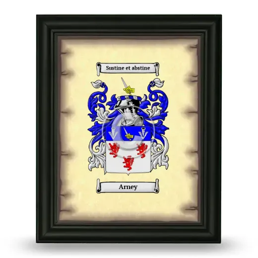 Arney Coat of Arms Framed - Black