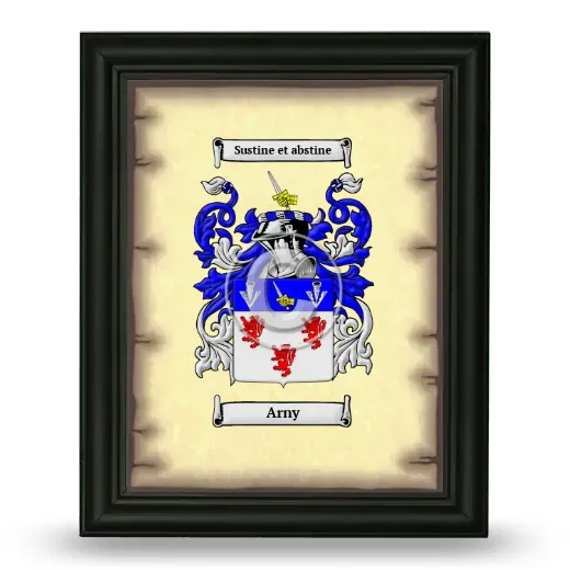 Arny Coat of Arms Framed - Black