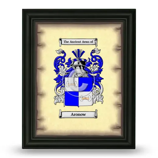 Aronow Coat of Arms Framed - Black