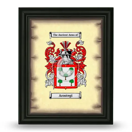 Arostegi Coat of Arms Framed - Black