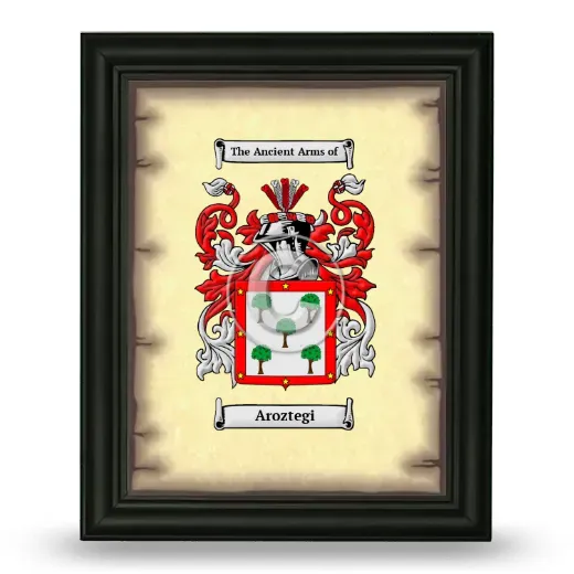 Aroztegi Coat of Arms Framed - Black