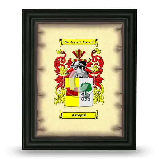 Arregui Coat of Arms Framed - Black