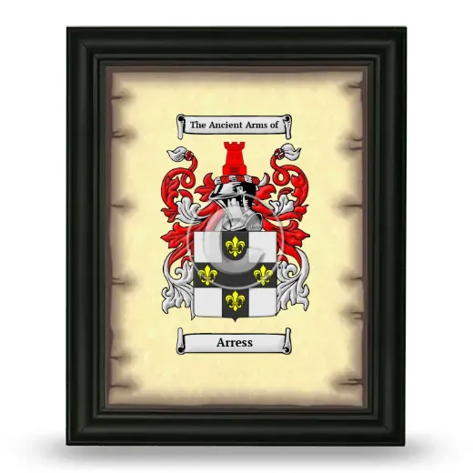 Arress Coat of Arms Framed - Black