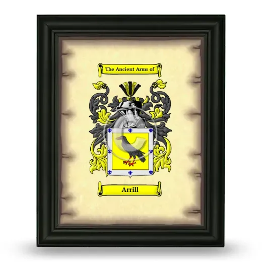 Arrill Coat of Arms Framed - Black
