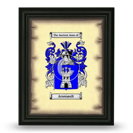 Arsenault Coat of Arms Framed - Black