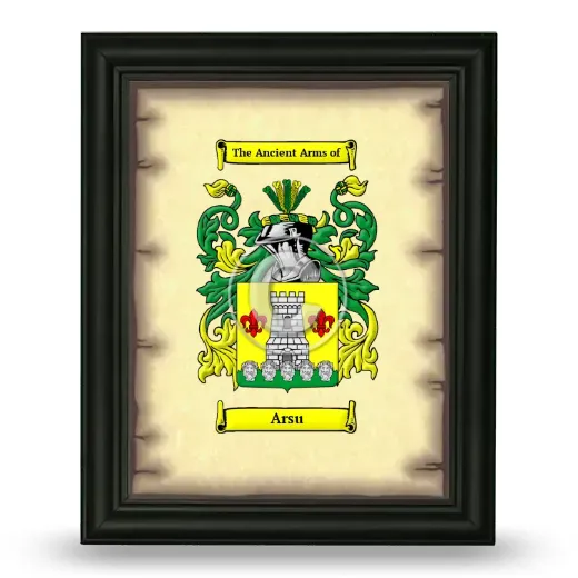 Arsu Coat of Arms Framed - Black