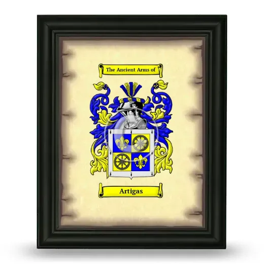 Artigas Coat of Arms Framed - Black