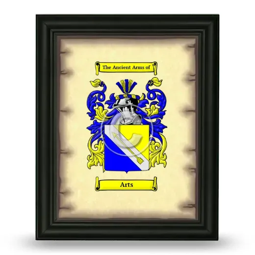 Arts Coat of Arms Framed - Black