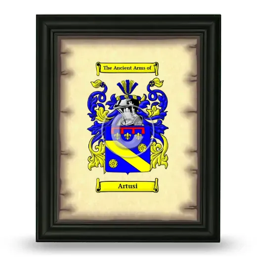 Artusi Coat of Arms Framed - Black