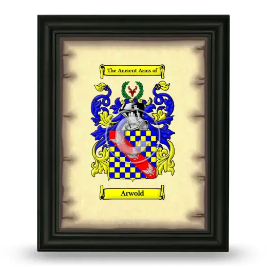 Arwold Coat of Arms Framed - Black