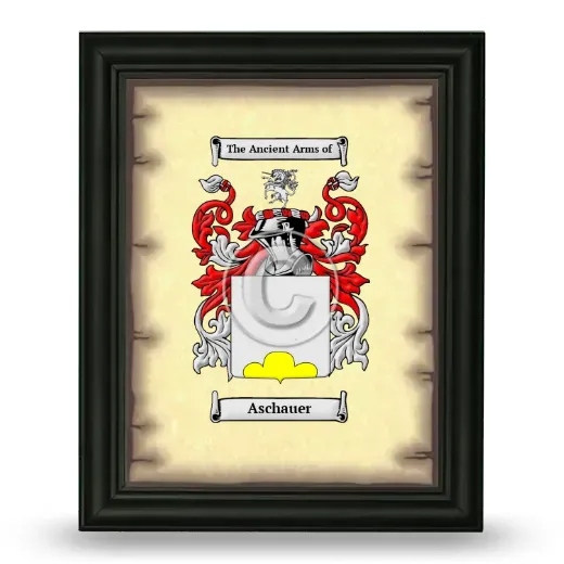 Aschauer Coat of Arms Framed - Black