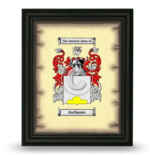 Aschaues Coat of Arms Framed - Black