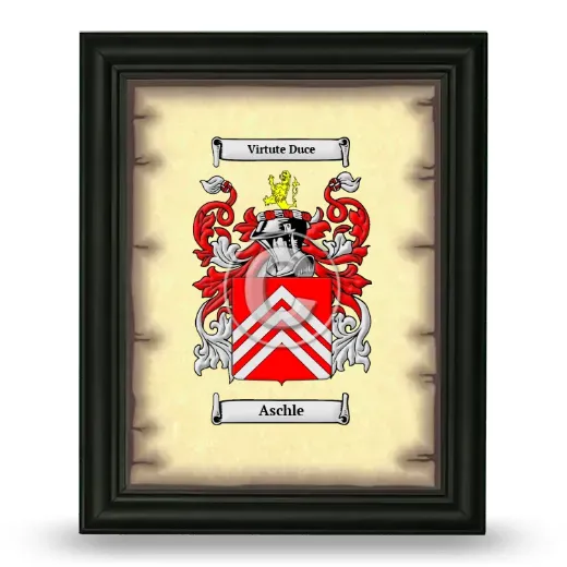 Aschle Coat of Arms Framed - Black