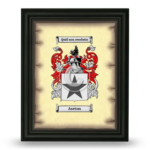 Aseton Coat of Arms Framed - Black