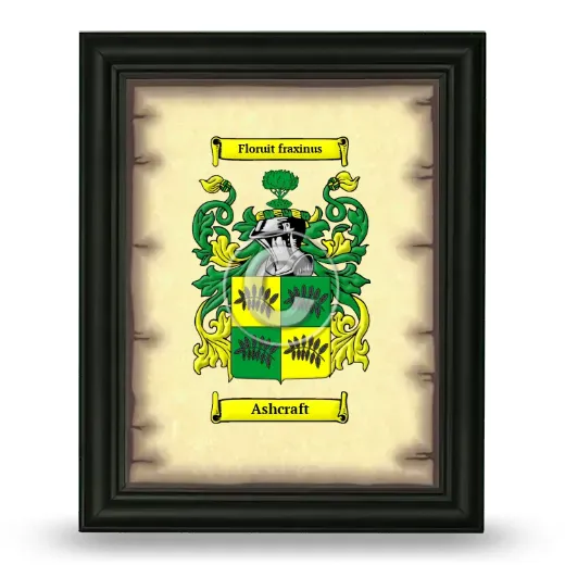 Ashcraft Coat of Arms Framed - Black