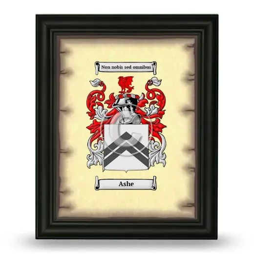 Ashe Coat of Arms Framed - Black