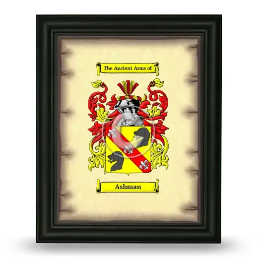 Ashman Coat of Arms Framed - Black