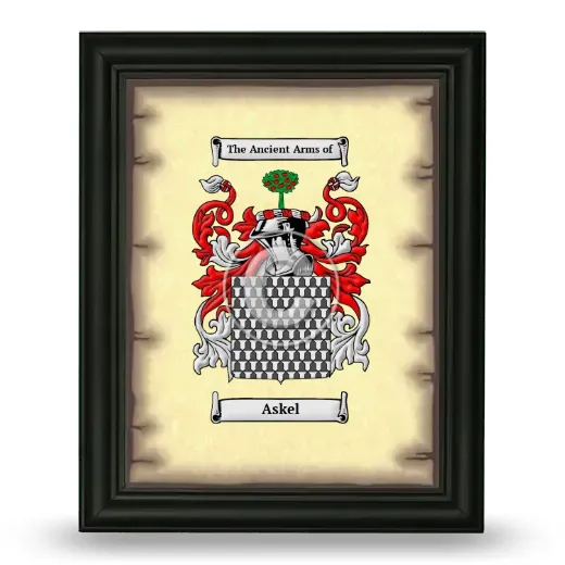 Askel Coat of Arms Framed - Black