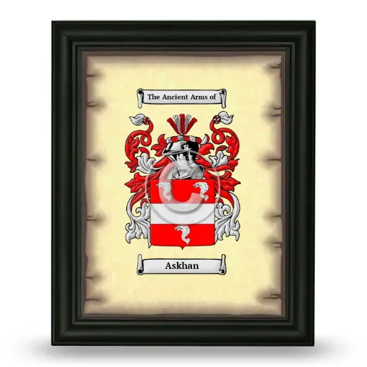 Askhan Coat of Arms Framed - Black