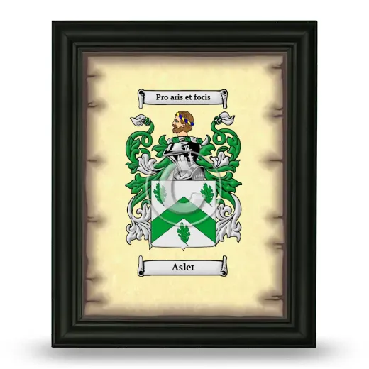 Aslet Coat of Arms Framed - Black