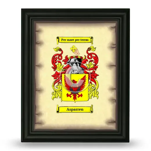 Asparren Coat of Arms Framed - Black
