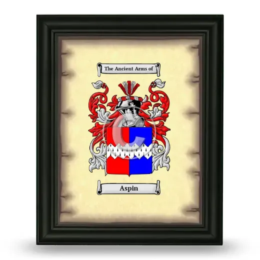 Aspin Coat of Arms Framed - Black