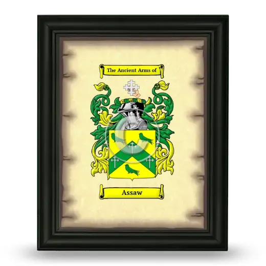 Assaw Coat of Arms Framed - Black