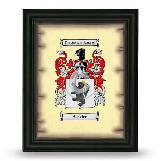 Asselee Coat of Arms Framed - Black