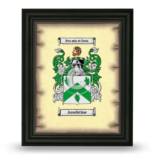 Asselstine Coat of Arms Framed - Black