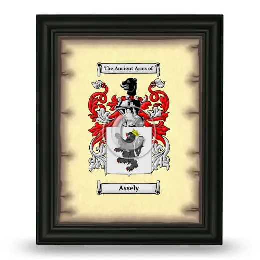 Assely Coat of Arms Framed - Black