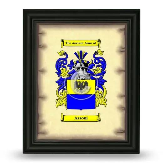 Assoni Coat of Arms Framed - Black