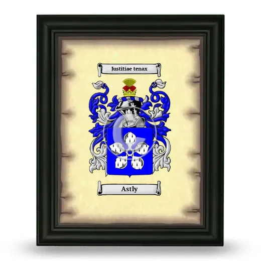 Astly Coat of Arms Framed - Black