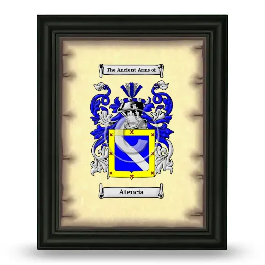 Atencia Coat of Arms Framed - Black