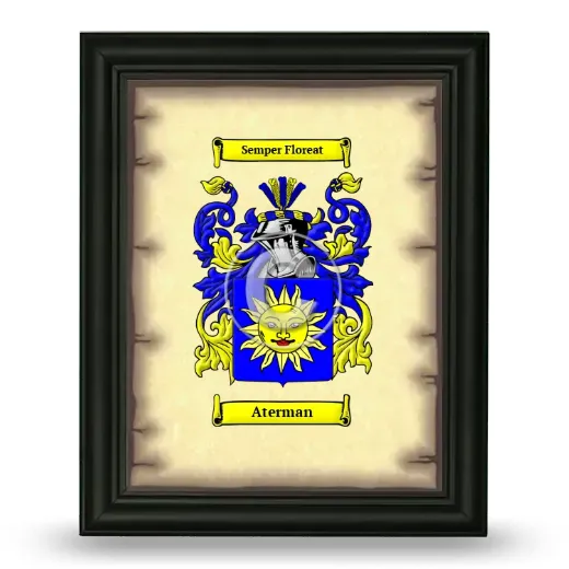 Aterman Coat of Arms Framed - Black